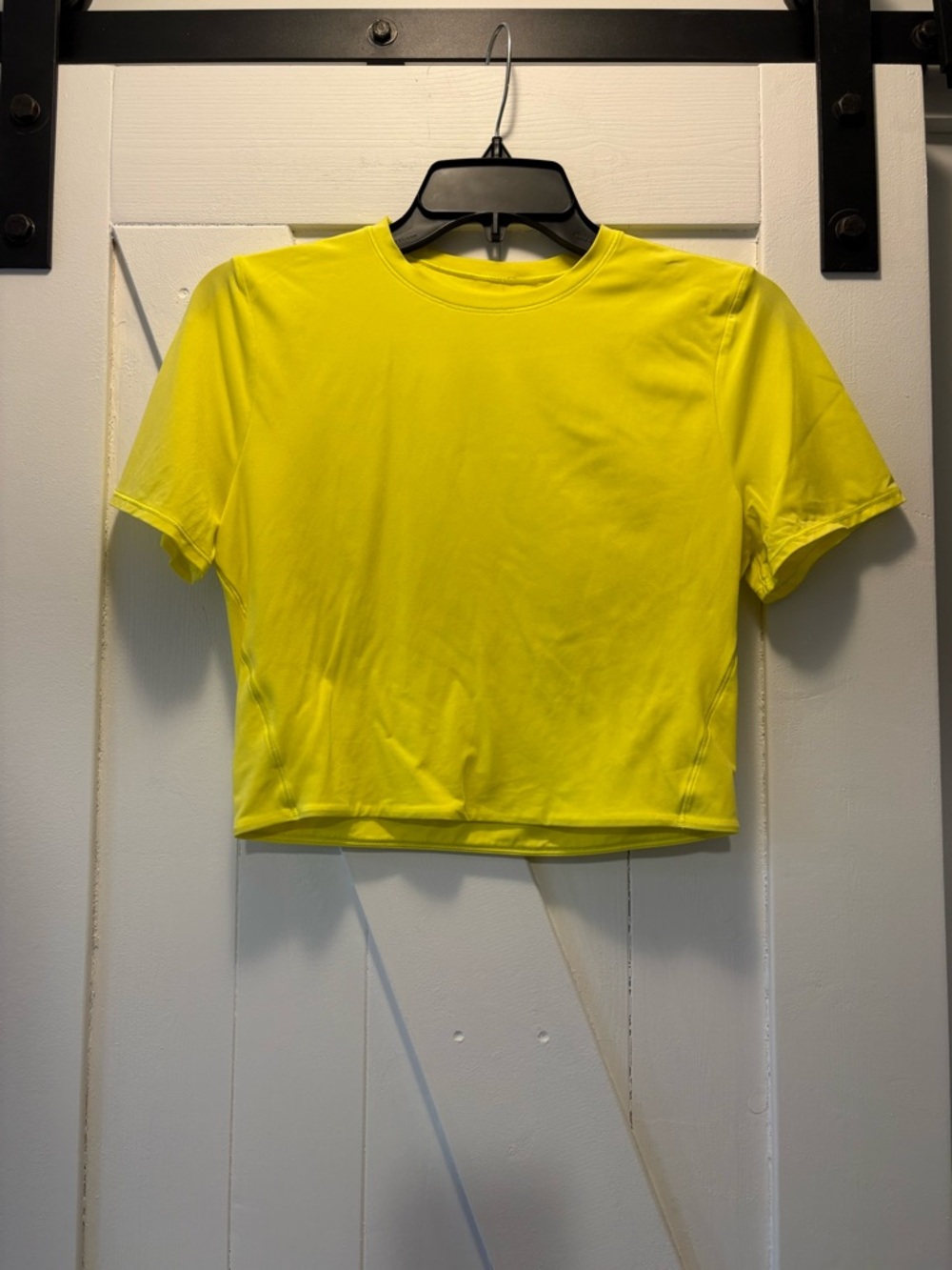 Lululemon Nulu Wundermost Cropped Tee Neon Yellow